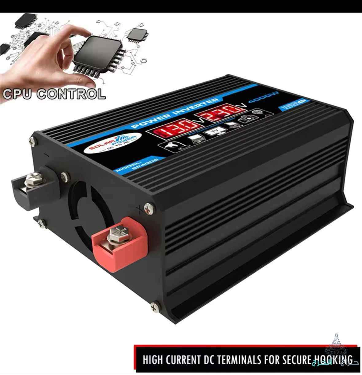 محول كهرباء سياره 12 V الي 220V4000واط مع مخارج USB