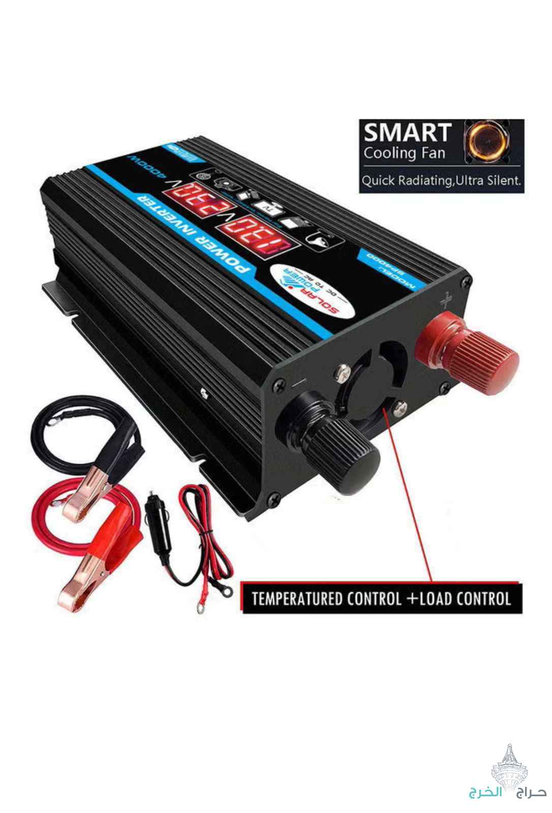 محول كهرباء سياره 12 V الي 220V4000واط مع مخارج USB