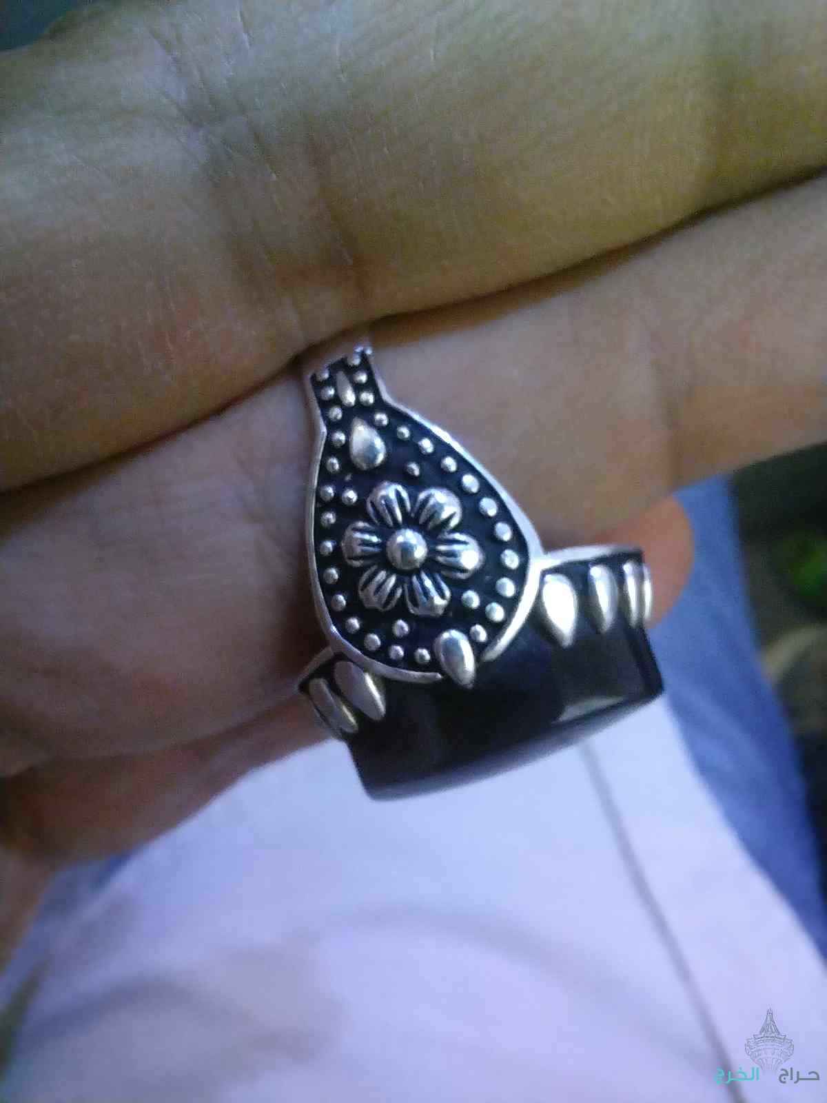 خاتم عقيق فضة دخاني روعه