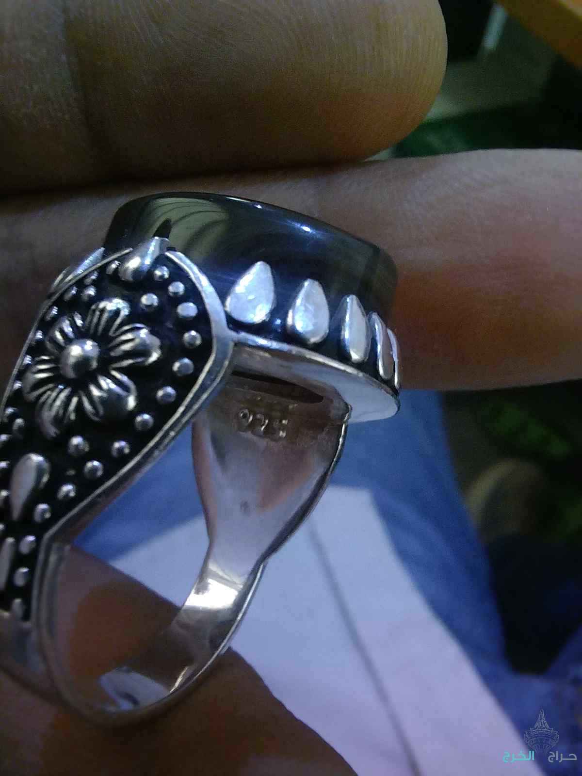 خاتم عقيق فضة دخاني روعه