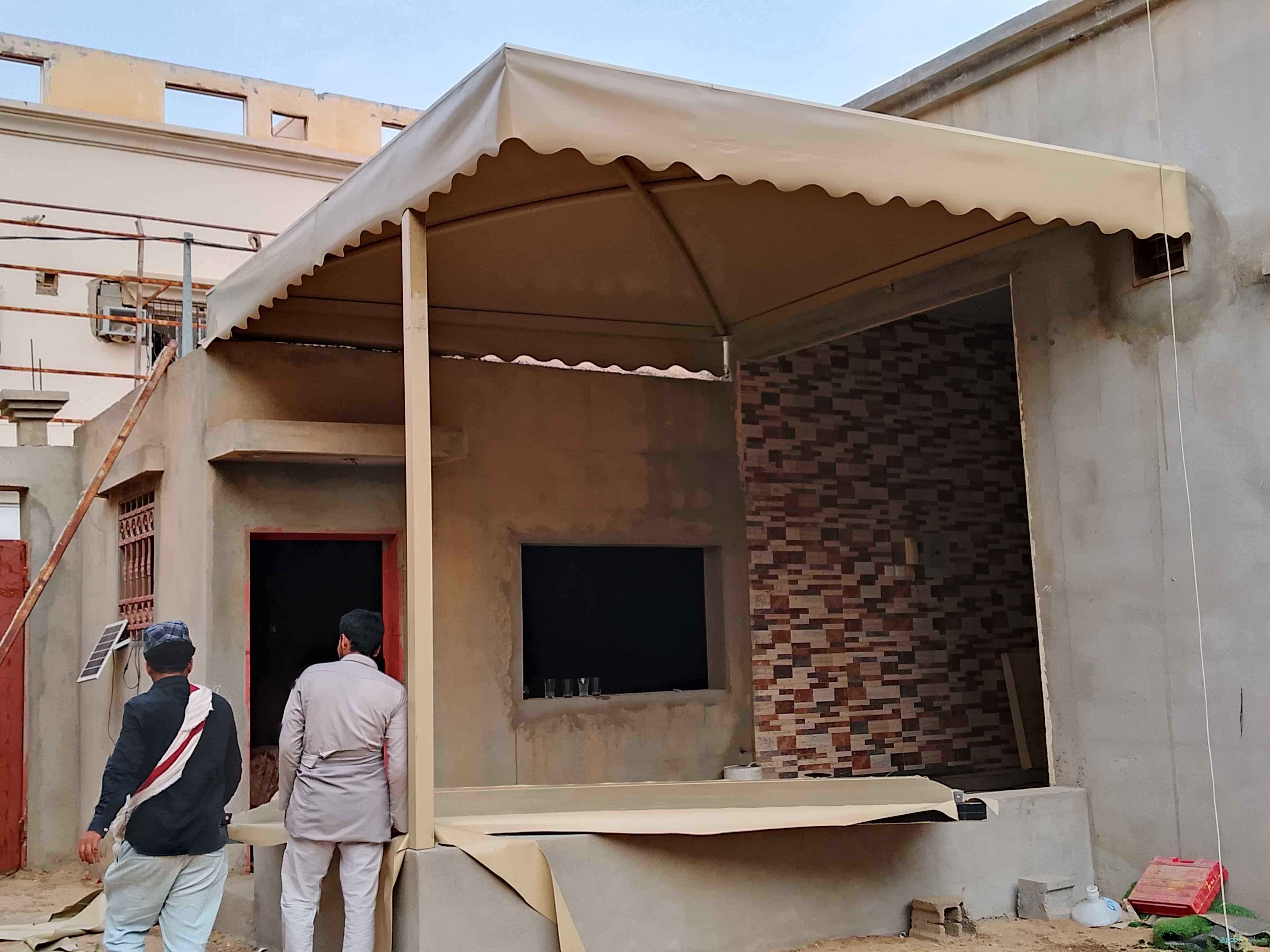 مظلات وسواتر هناجر برجولات بيوت شعر وجميع اعمال الحداده 