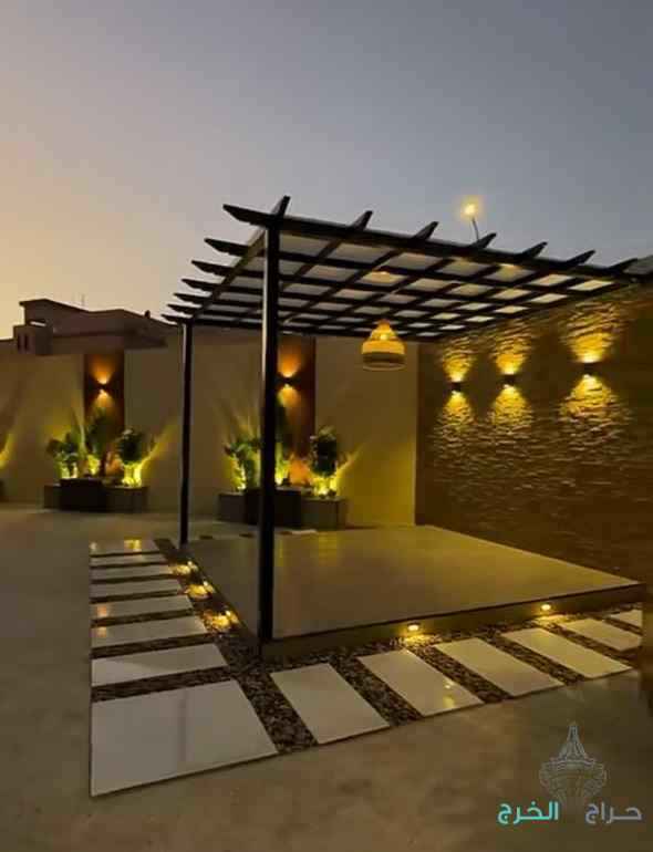 تصميمات حدائق وجلسات وديكورات زراعيه حديثه